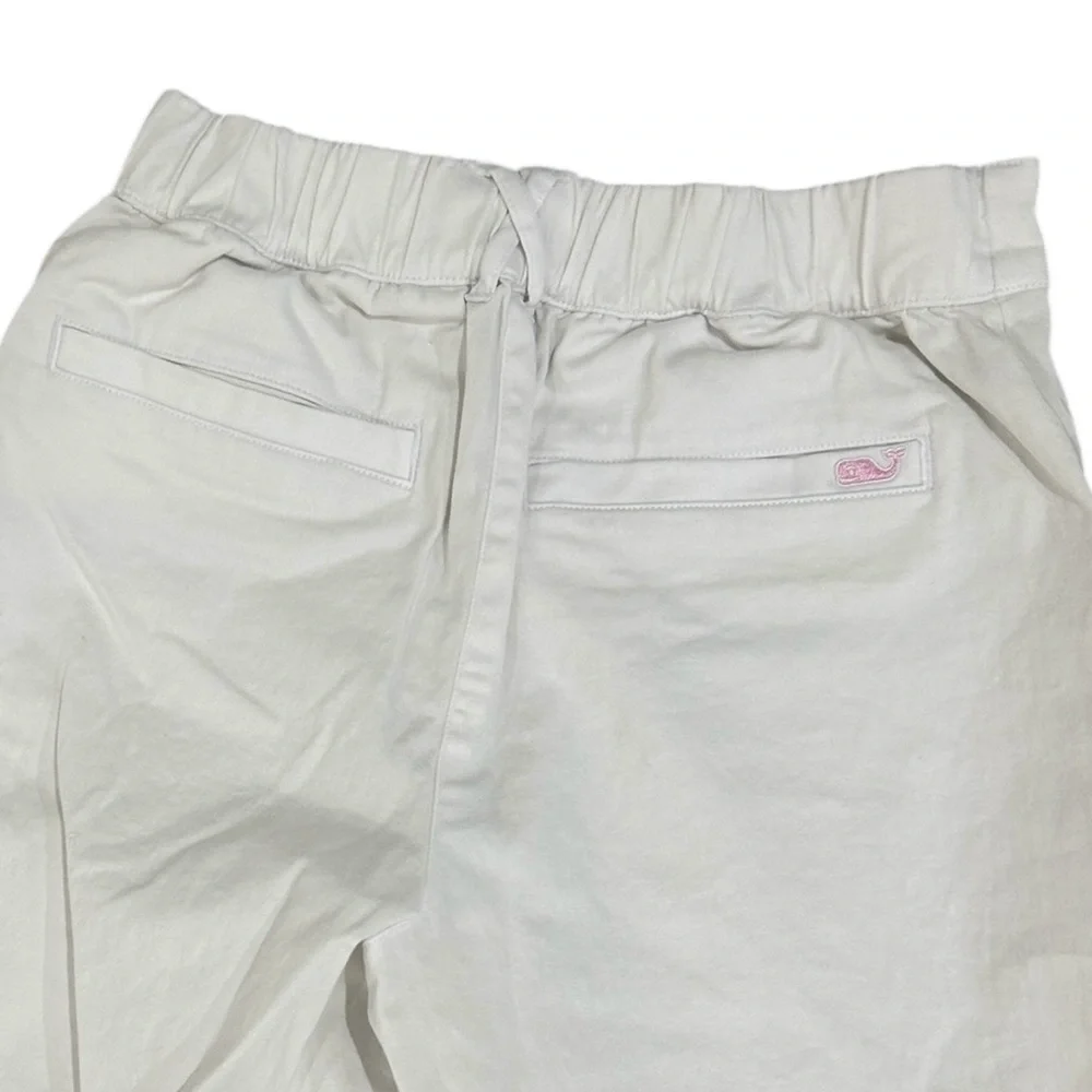 Vineyard Vines White Elastic Waist wide leg sailor stretch cotton Pants size 8